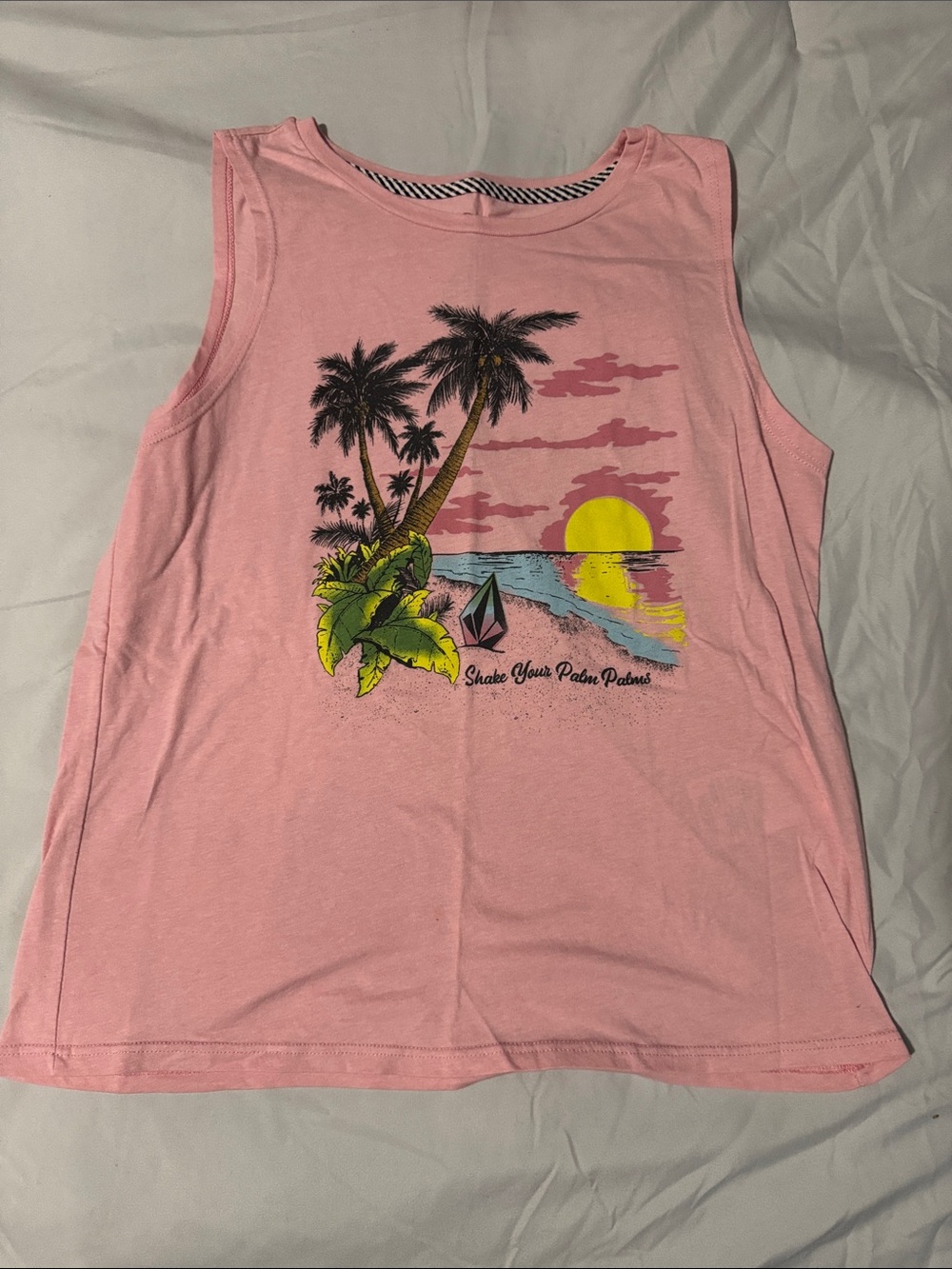 Volcom Pink Palm Sunset Graphic Tank